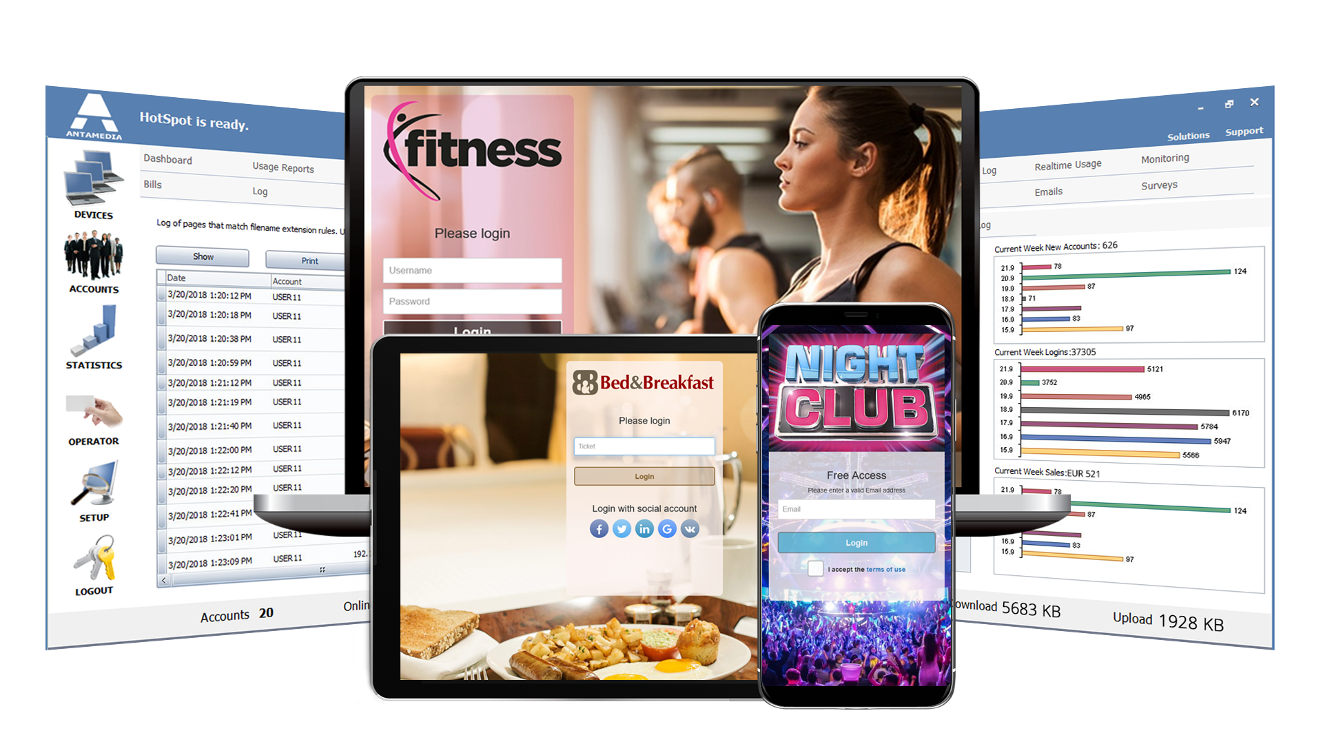 Engage WiFi users using HotSpot software Engage WiFi users on smartphones, tablets and laptops using HotSpot software